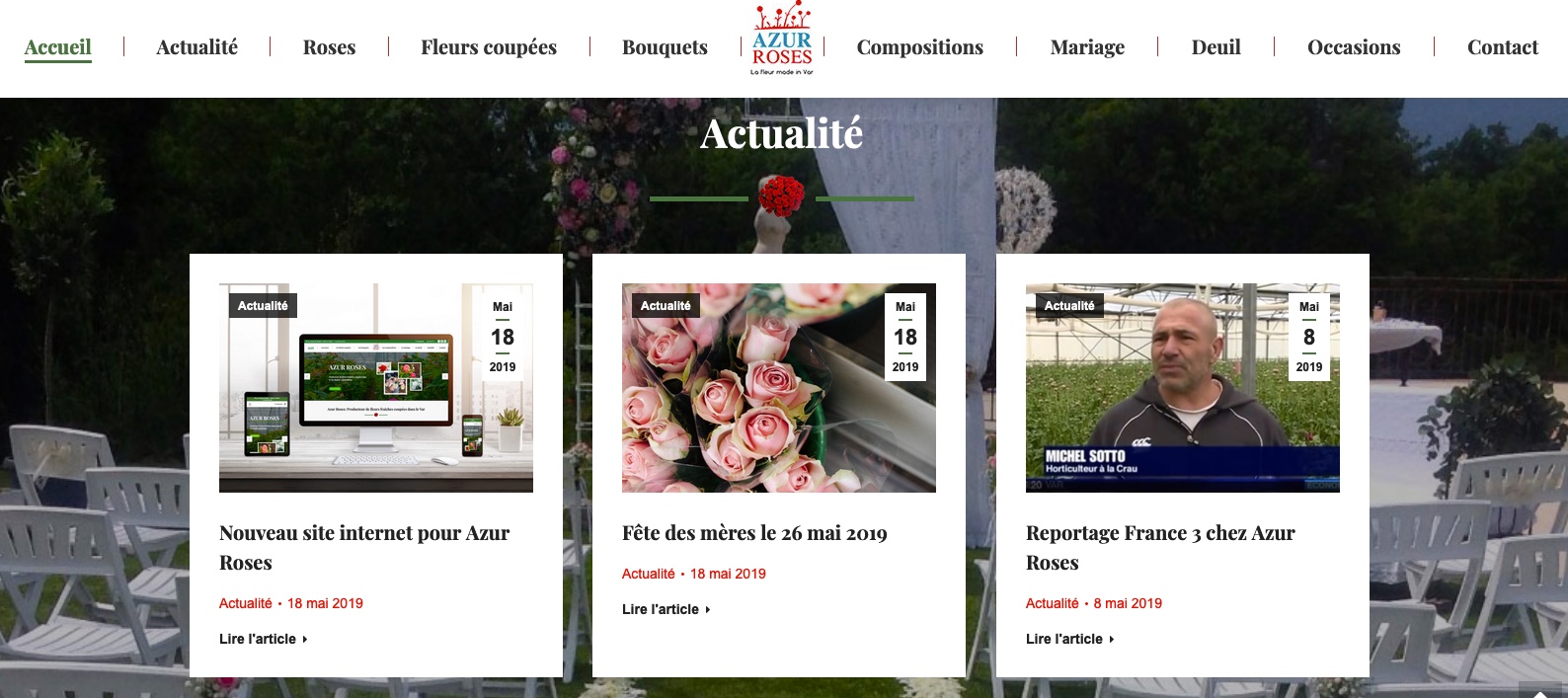 actualité azur rose sur nouveau site internet