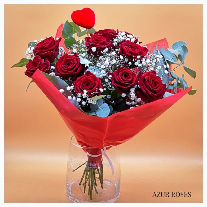 bouquet de roses saint valentin azur roses la crau