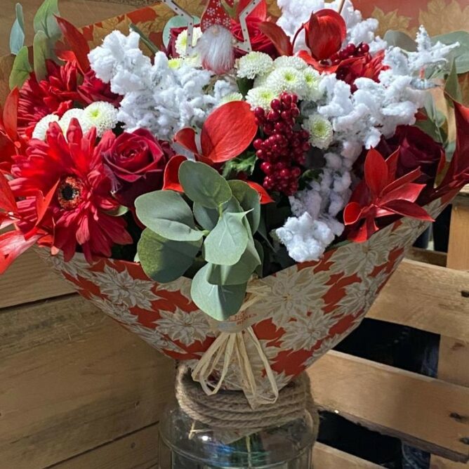 bouquet de noel Azur roses Producteur de fleurs dans le Var-1