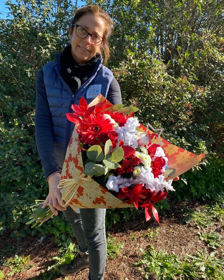 bouquet de noel Azur roses Producteur de fleurs dans le Var