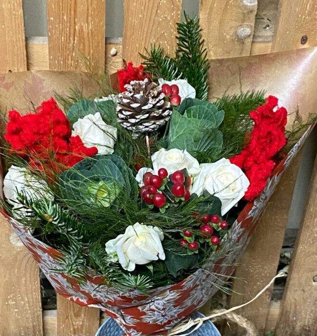 bouquet de fleur de Noël by Azur Roses Producteur fleurs var-1