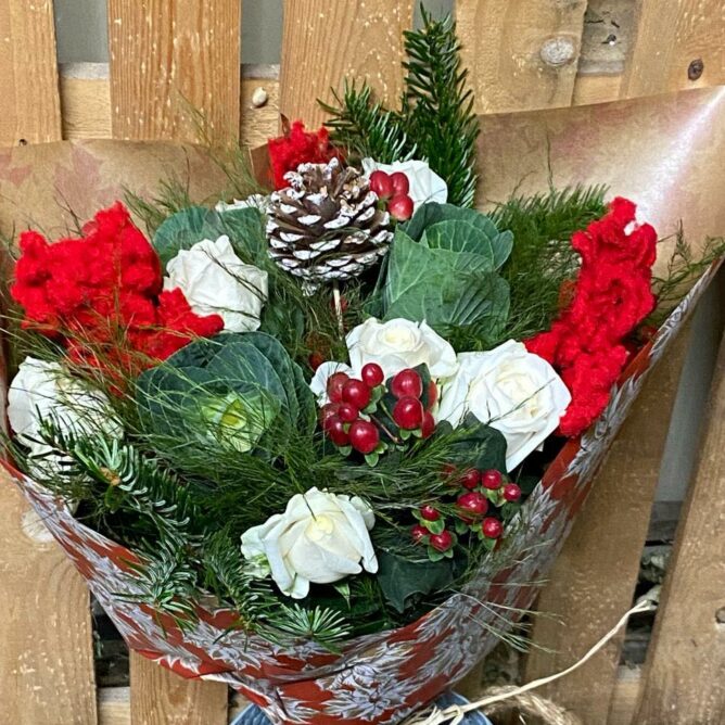 bouquet de fleur de Noël by Azur Roses Producteur fleurs var-1