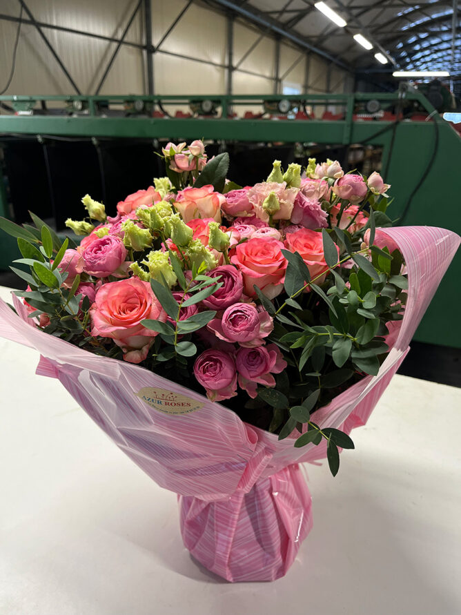 bouquet bulle Azur Roses-BU001