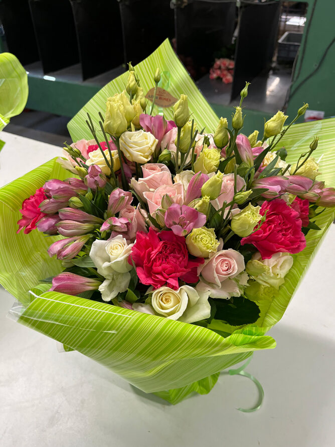 bouquet bulle Azur Roses-BU004