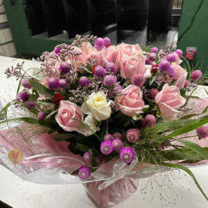 bouquet bulle Azur Roses-BU005