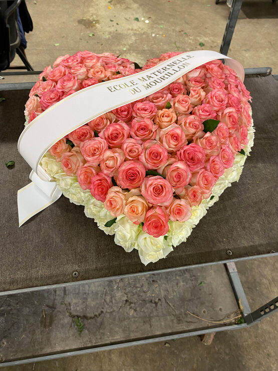 composition fleur deuil Azur Roses producteur à La Crau Var