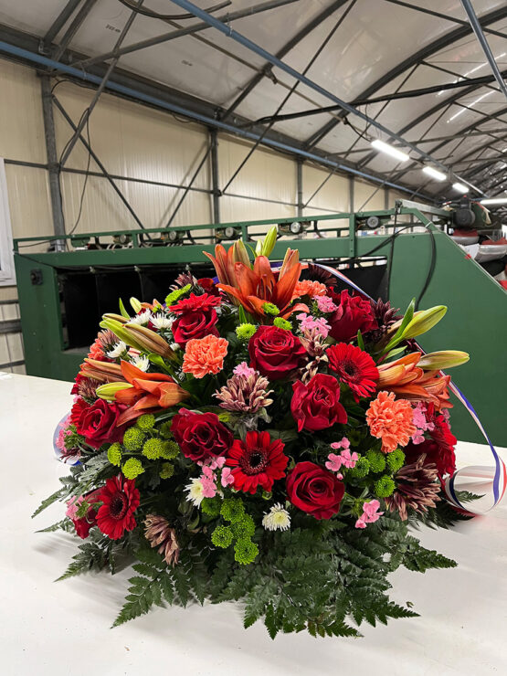 composition fleur deuil Azur Roses producteur à La Crau Var